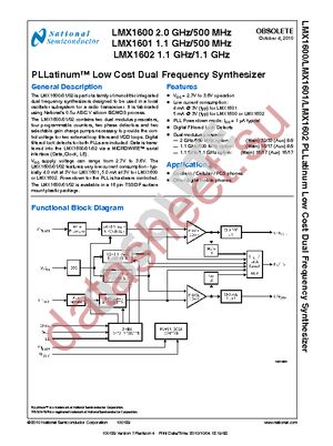 LMX1602TMX/NOPB datasheet  